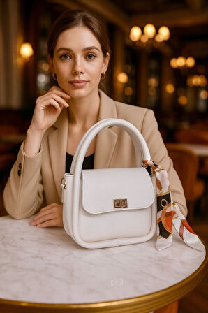 Lüks Gold Detaylı Şal Aksesuarlı Omuz & Çapraz Çanta