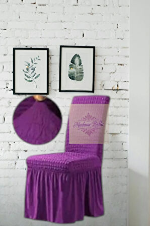 1 Adet Bürümcük Etekli Likralı Esnek Yıkanabilir Sandalye Kılıfı,45x45x60 Ölçüde Sandalye Örtüsü