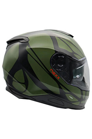 Y.100 B-sıde Mat Siyah-yeşil Kask
