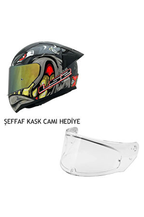 RAPID 2 SPOX GRİ-KIRMIZI KASK ŞEFFAF KASK CAMI HEDİYELİ