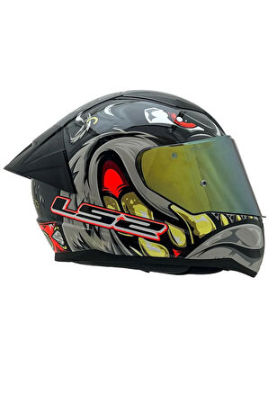 RAPID 2 SPOX GRİ-KIRMIZI KASK ŞEFFAF KASK CAMI HEDİYELİ