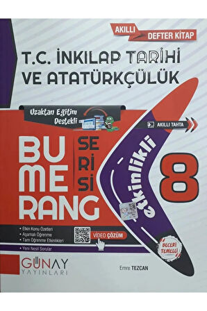 8. Sınıf Bumerang Etkinlikli T.C. İnkılap Tarihi ve Atatürkçülük / Günay Yayınları / 9786257150057