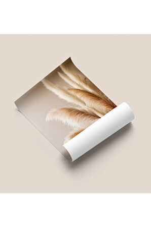 Çerçevesiz Poster, Dijital Baskı Soyut , Pampas Otu , Salon Ofis Dekorasyon