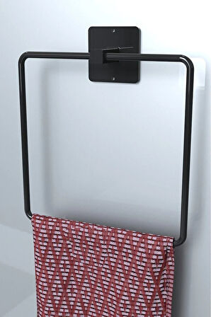 Yapışkanlı Kare Havluluk Havlu Askısı ve Tuvalet Wc Kağıtlık Pratik Banyo 2'li Set
