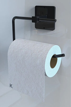 Yapışkanlı Kare Havluluk Havlu Askısı ve Tuvalet Wc Kağıtlık Pratik Banyo 2'li Set
