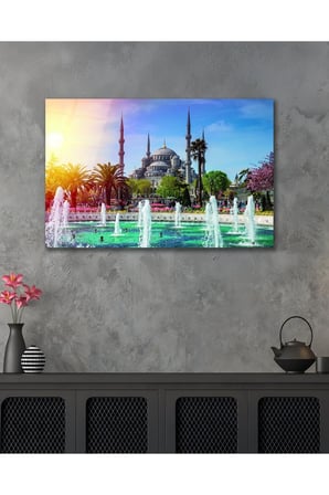 Sultan Ahmet Cami Dini İslami Cam Tablo Modern Ev Ofis Salon Duvar Oda Dekoru Hediyelik