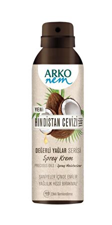 Arko Nem Değerli Yağlar Hindistan Cevizi Yağı Sprey Krem 150 ml