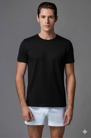 Erkek %100 Pamuklu O Yaka Kısa Kollu 2'li Paket T-Shirt Atlet ERS032