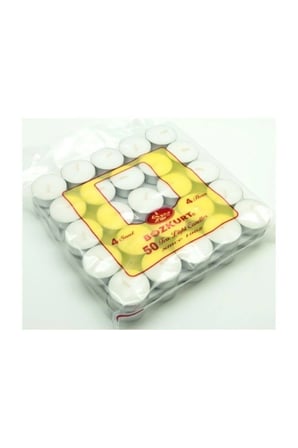 4 Saat Yanma Süresi Bozkurt Mum Beyaz Tealight Mum 50' Li