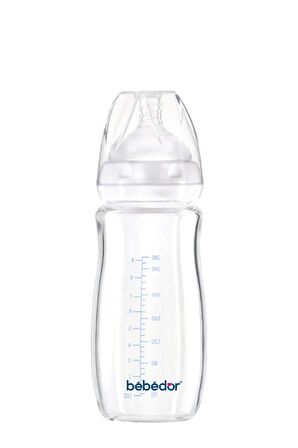 Isıya Dayanıklı Cam Biberon 240 Ml Beyaz