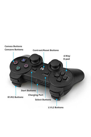 Playstation 3 Uyumlu Double-shock Wireless Oyun Kolu Siyah