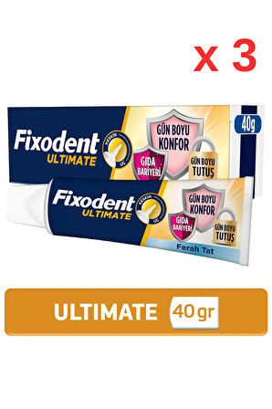 Ultimate Ferah Tat Diş Protezi Yapıştırıcı Krem 40 G - 3 Adet