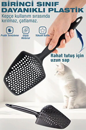 2'li Küçük Delikli Kedi Kumu Eleme Küreği, Ince Dar Aralıklı Pet Tuvalet Temizleme Eleği Süzgeç