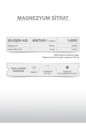 Magnesıum Plus S (MAGNEZYUM SİTRAT) & P5p 30 Tablet