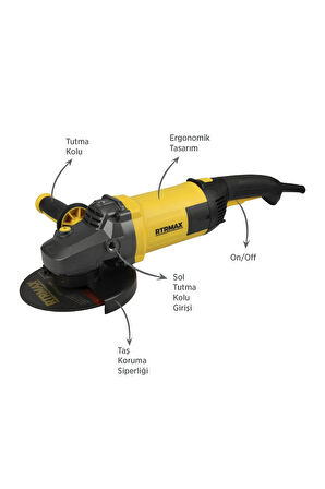 Rtm1180 Büyük Taşlama Makinası 180 Mm 2300 W