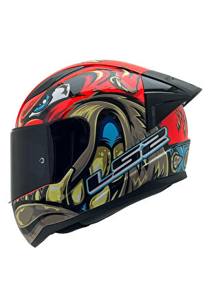 Rapıd 2 Spox Kırmızı Gri Kask Spoiler-şeffaf Cam Hediye