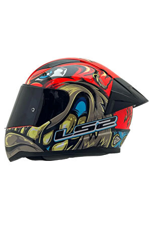 Rapıd 2 Spox Kırmızı Gri Kask Spoiler-şeffaf Cam Hediye