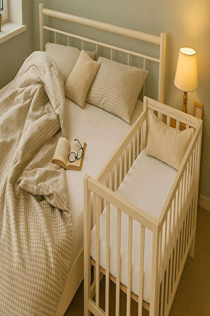 2 Adet Pamuklu ve Lastikli 60 x 120 x 15 cm Penye Bebek Çarşaf