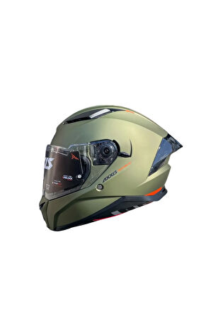 Panther SV Solid A6 Matt Green Güneş Vizörlü Full Face Motosiklet Kaskı
