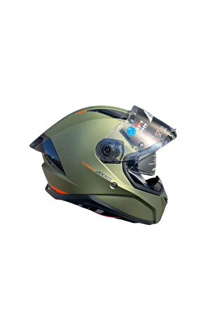 Panther SV Solid A6 Matt Green Güneş Vizörlü Full Face Motosiklet Kaskı