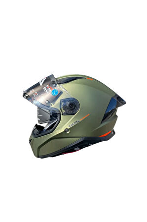 Panther SV Solid A6 Matt Green Güneş Vizörlü Full Face Motosiklet Kaskı