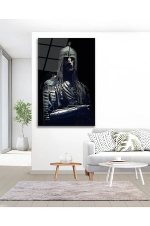 Sultan Alparslan Selçuklu Cam Tablo Modern Ev Ofis Salon Duvar Oda Dekoru Hediyelik