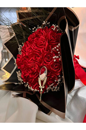 15 li Söz Nişan Kız isteme Sevgili Kumaş Yapay Solmayan Gül Buketi