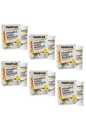 Vitamin C Çinko Propolis 20 Efervesan Tablet 6 Lı Paket