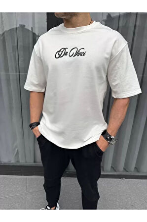 Moda Shop & Butik Unisex Baskılı Oversize T-shirt - Beyaz