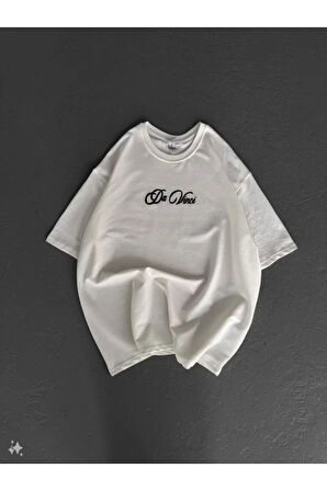 Moda Shop & Butik Unisex Baskılı Oversize T-shirt - Beyaz