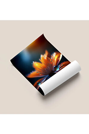 Çerçevesiz Poster - Dijital Baskı - Ateş Çiçeği