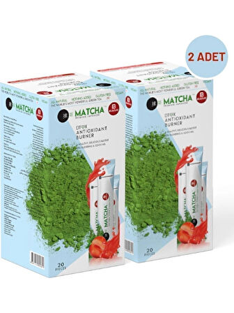 Premium Japanese Çilek Aromalı Detox Burner Form Matcha Çayı 2 Kutu
