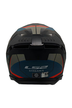Stream 2 Road Full Face Motosiklet Kaskı  Gri Siyah