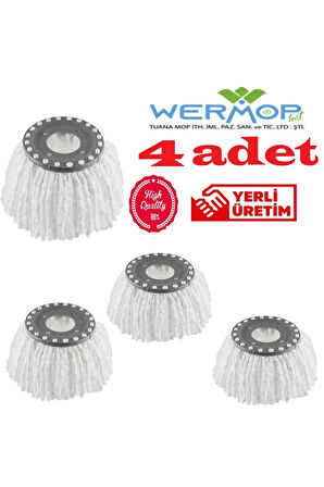 Safir Wermoplast Yedek Mikrofiber Vileda Mop Ucu Başlığı (4 ADET) Boyut (40X40)