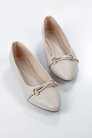 Klasik Taşlı Sivri Burun Kadın Babet