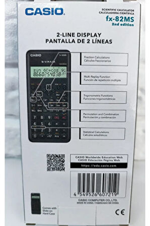 Fx-82ms W2- 2. Versiyon Bilimsel Fonksiyonlu Hesap Makinesi 240 Fonksiyonlu