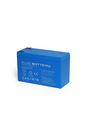 Blue Battery 12 Volt 7 Amper Bakımsız Akülü Araba Kuru Aküsü 