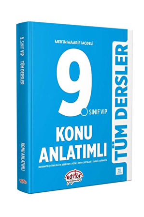2025 Editör Maarif Modeli 9.Sınıf Tüm Dersler Konu Anlatımlı Soru Bankası Seti