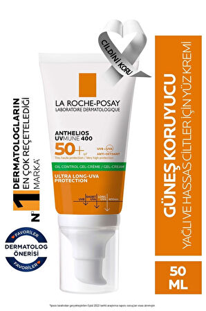 La Roche Posay Anthelios Spf 50+ Yağlı Ciltler için Yüksek Korumalı Yüz Güneş Kremi 50 ml