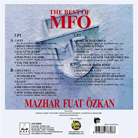 Mazhar Fuat Özkan The Best Of MFÖ - 2 Plak