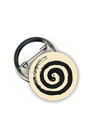 Spiral Y2K Ying Yang Grunge Style Buton Rozet
