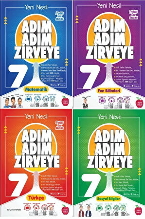 7.sınıf Adım Adım Zirveye 4'lü Soru Bankası Seti