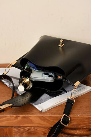 Kadın 3 Bölmeli Elden Tutmalı Omuzdan Asmalı Kaliteli Çanta