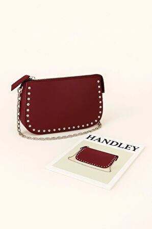 Zincir Askılı Taş Detaylı Omuz Çantası