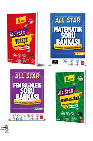 6.sınıf All Star 4'lü T,m,f,s Soru Bankası Seti Hediyeli