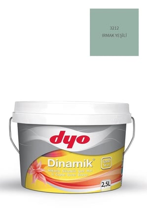 Dinamik Silikonlu Silinebilir Ipek Mat Iç Cephe Duvar Boyası 3212 Irmak Yeşili 2,5 Lt