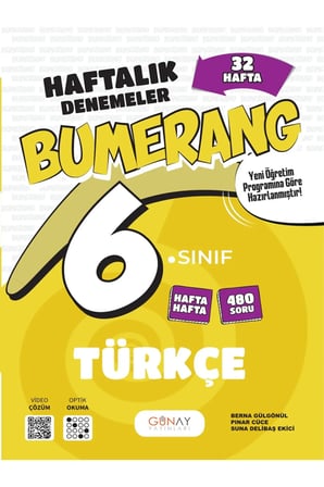 GÜNAY 6 SINIF BUMERANG 32 HAFTALIK TÜRKÇE DENEMELERİ