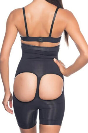 Emay Basen Açık Boxer Kadın Korse 2033 Siyah Siyah