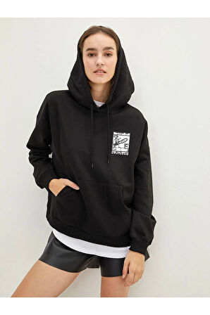 LUNAVISITA Sweatshirt Baskılı Kapşonlu