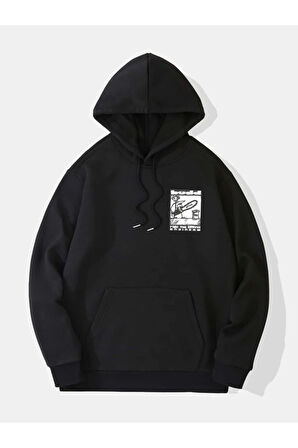 LUNAVISITA Sweatshirt Baskılı Kapşonlu